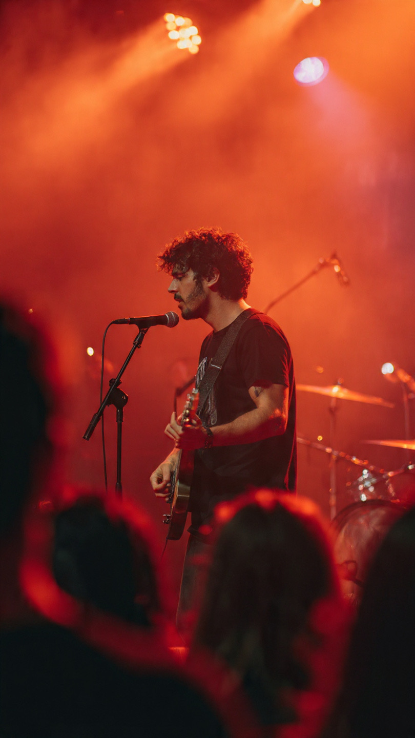 Artista performando no palco